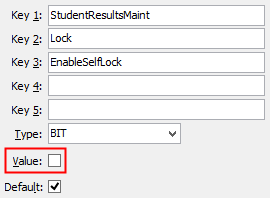 Configuration File Maintenance - StudentResultsMaint Lock EnableSelfLock