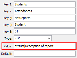 Configuration File Maintenance - Students Attendance Hot Reports Student