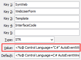 Configuration File Maintenance - Synweb - InterfaceCode