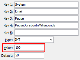 Configuration File Maintenance - Synweb Email PauseDuration