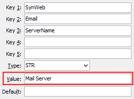 Configuration File Maintenance - Synweb Email ServerName