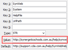 Configuration File Maintenance - Synweb HelpFile UrlPath