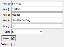 Configuration File Maintenance - Synweb HideTitleBarFlag