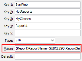 COnfiguration File Maintenance - Synweb HotReports MyClasses
