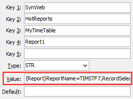 COnfiguration File Maintenance - Synweb HotReports MyTimetable