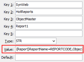 Configuration File Maintenance - Synweb HotReports ObjectMaster configuration setting