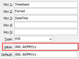 Configuration File Maintenance - Timesheet Format DateTime configuration setting