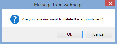 Confirm - Are you sure you want to delete this appointment (synweb)