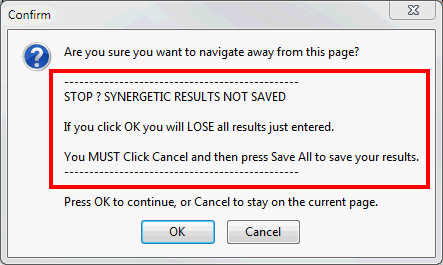 Confirm - are you sure you want to navigate away from this page