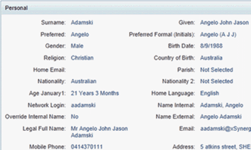 Current Student Maintenance - Personal bar (What's new, synweb)