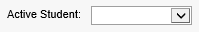 Current Student Search Criteria window (Active Student field)