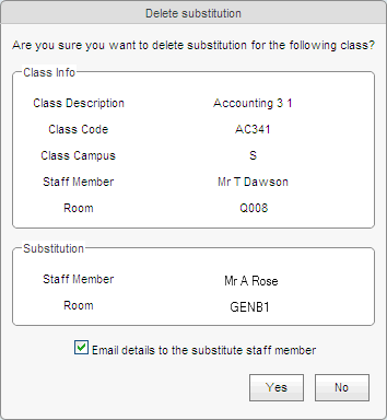 Delete substitution window