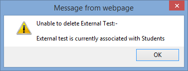 Deleting external tests (Unable to delete, synweb)