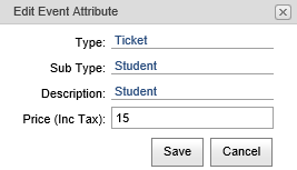 Edit Event Attribute window (synweb)
