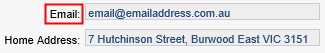 Email field renamed (Staff Maintenance - Personal bar, cut-down)