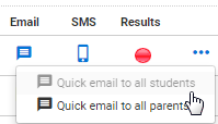 Email option (Classes widget)