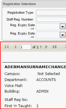 Embedded report (Available reports, cut-down, synweb)