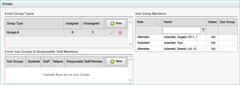Excursion Maintenance - Groups bar (synweb)
