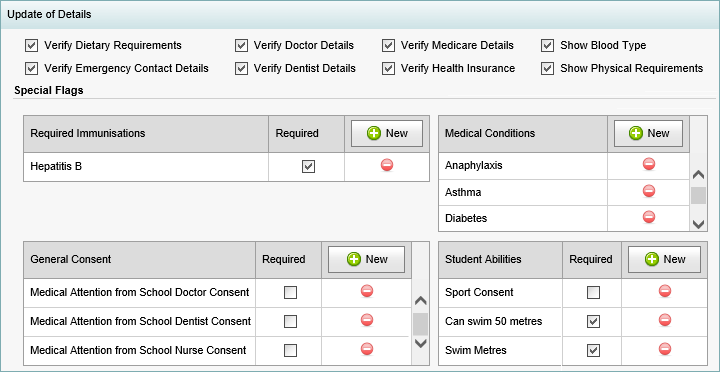 Excursion Maintenance - Update Of Details bar (synweb)
