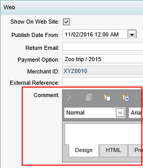 Excursion Maintenance - Web bar (web editor highlighted, cut-down, synweb)