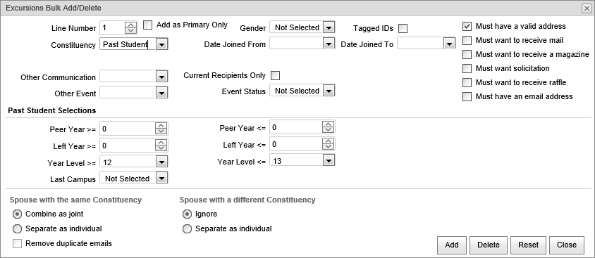 Excursions Bulk Add-Delete (past student, synweb)