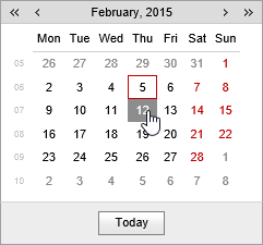 Select a date from this month's calendar