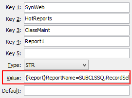 HotReportsClassMaint configuration setting