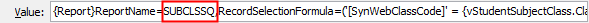 HotReportsCoCurricularMaint (report code highlighted)