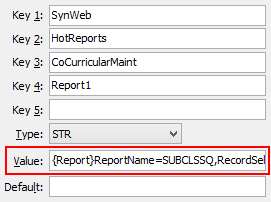 HotReportsCoCurricularMaint configuration setting