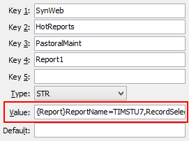 HotReportsPastoralMaint configuration setting