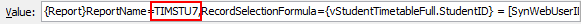 HotReportsResultMaintStudent (report code highlighted)