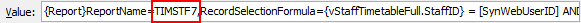 HotReportsStaffMaint (report code highlighted)