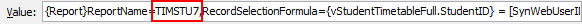 HotReportsStudentMaint (report code highlighted)