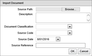 Import Document window (synweb)