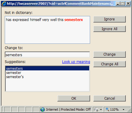 Internet Explorer window (spell check)
