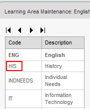 Learning Area Maintenance - Selecting a course (synweb)