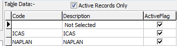 luExternalTestStandard lookup table maintenance