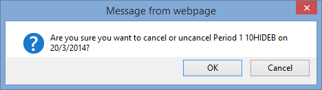 Message from webpage window