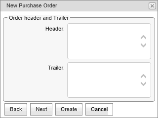 New Purchase Order window - Order header and Trailer (synweb, cut down)