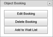 Object Booking menu (synweb)