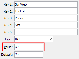 Paging - Size configuration setting