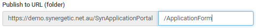 Publish to URL field (Populated)