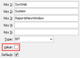 ReportsNewWindow configuration setting