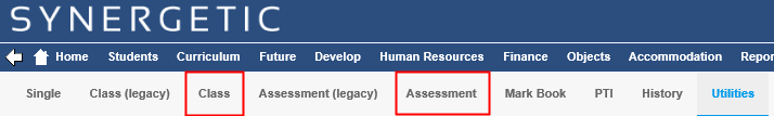 ResultMaintClass configuration setting (tabs highlighted)