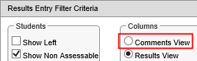 Comments View field