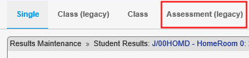 Results Maintenance (Assessment Legacy highlighted, synweb)