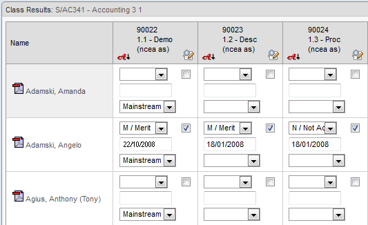 Results Maintenance - Class window (synweb, cut down, bulk result, classification set)