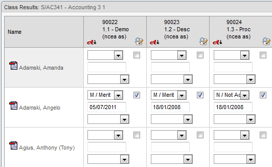Results Maintenance - Class window (synweb, cut down, bulk result, dates set)