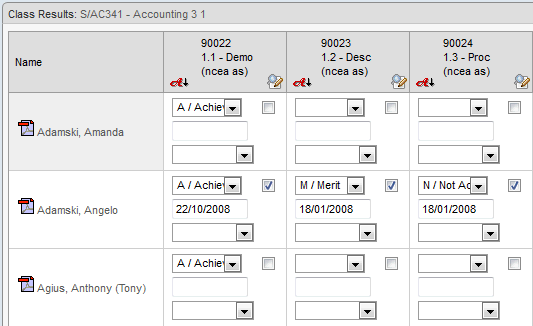 Results Maintenance - Class window (synweb, cut down, bulk result, results set)