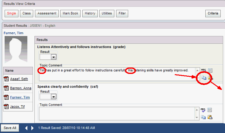Results Maintenance - Copy Paste (post copy synweb)